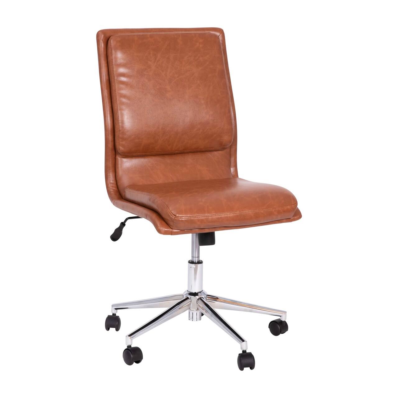 Merrick Lane Artemis Mid-Back Armless Home Office Chair with Height Adjustable Swivel Seat and Five Star Chrome Base